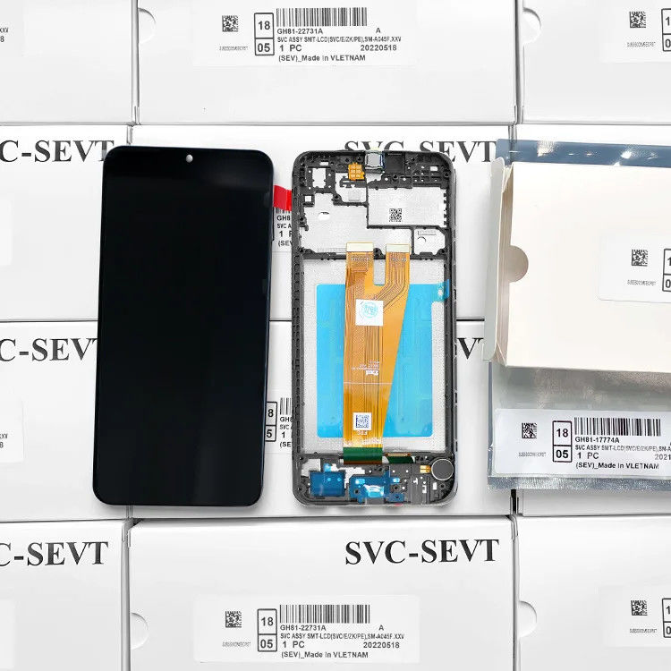 A045 LCD 화면 프레임과 함께 삼성 a045 휴대 전화 터치 판타라 갤럭시 A04 오리지널 서비스 팩 LCDS