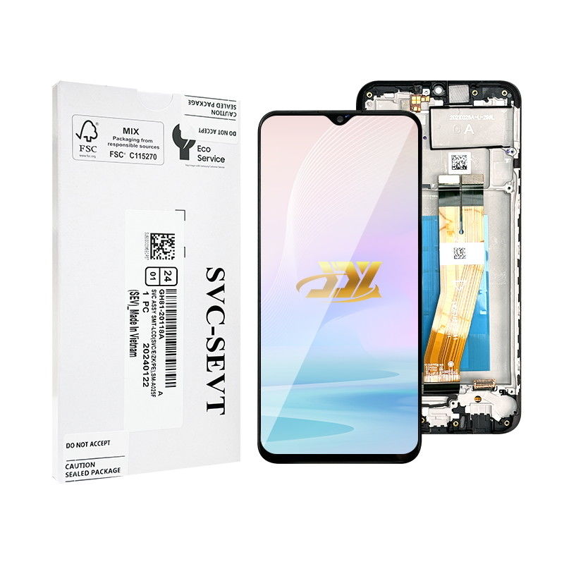 100% 테스트 된 QC A02S LCD 교체 안티 정적 가방 팩 검은색 모바일 LCD 디스플레이