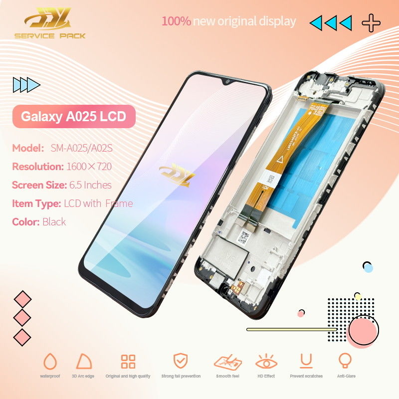 100% 테스트 된 QC A02S LCD 교체 안티 정적 가방 팩 검은색 모바일 LCD 디스플레이